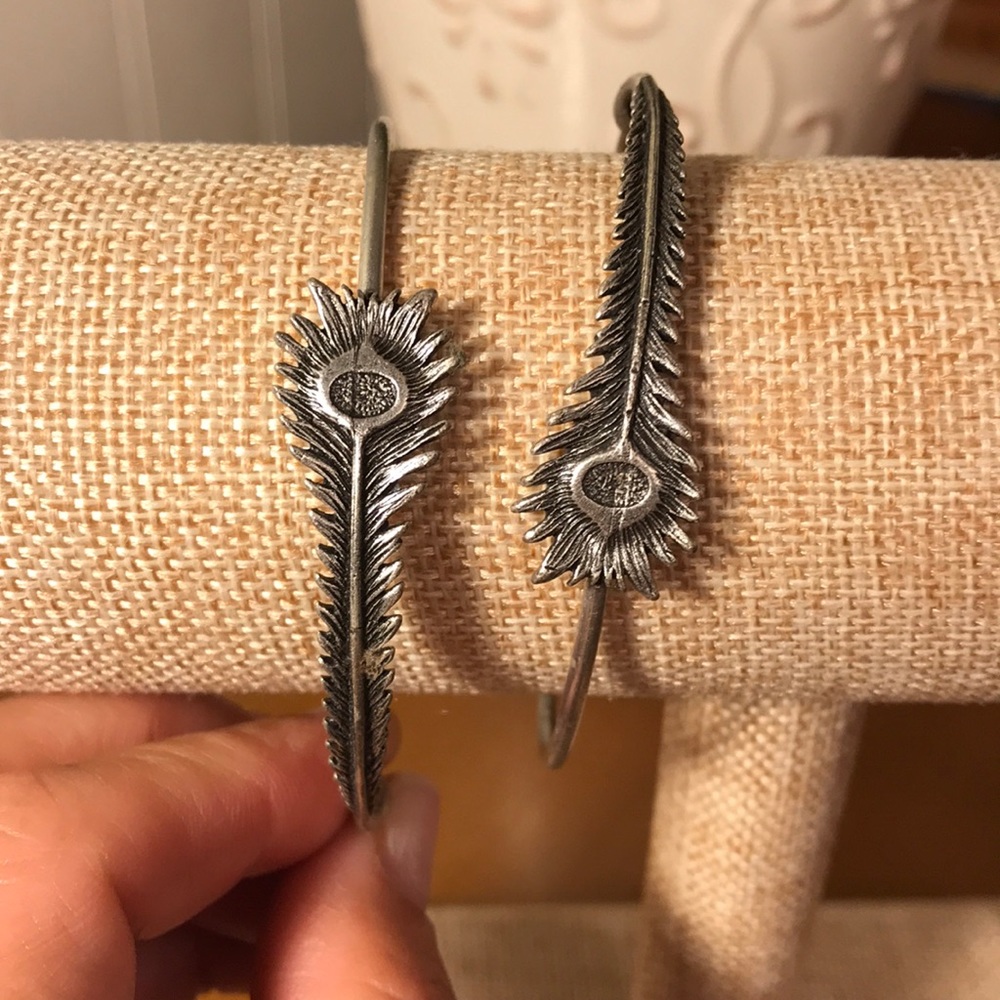 Alex & Ani Silver Feather Earrings 💞